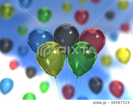オリンピックイメージ　5つの風船 39367524