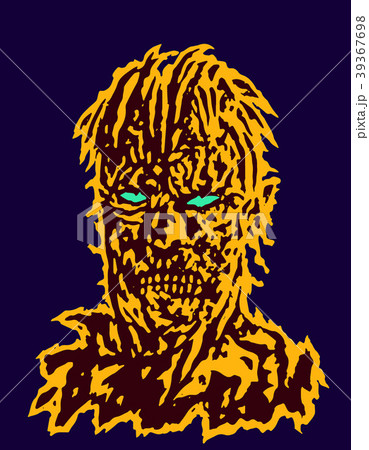 Danger and addle zombie head. Vector illustration. Danger and addle zombie head. Vector illustration. 39367698