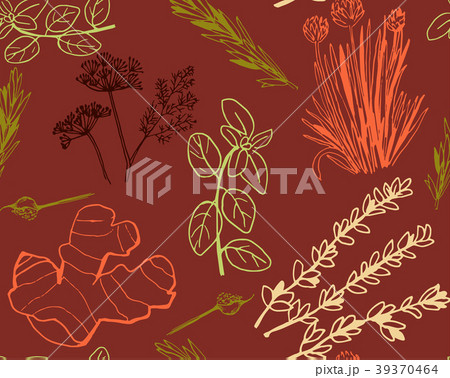 Herbs and medicinal plants seamless pattern Herbs and medicinal plants seamless pattern 39370464