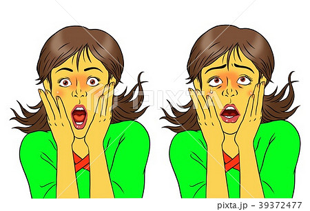 不運な事、驚く事があった若い女性セット 不運な事、驚く事があった若い女性セット 39372477