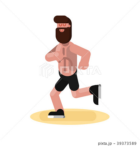 Man jogging on beach Man jogging on beach 39373589