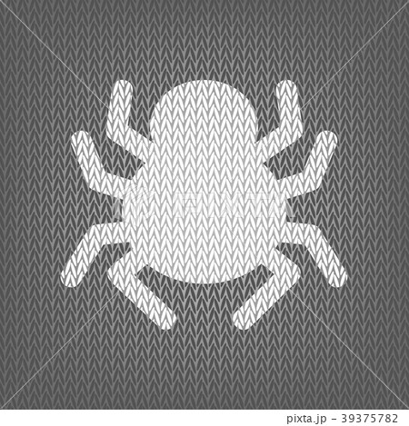 Spider sign illustration. Vector. White knitted 39375782
