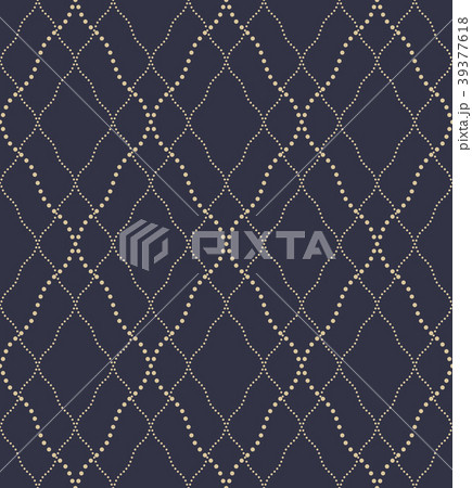 The geometric pattern with wavy lines, points.  39377618