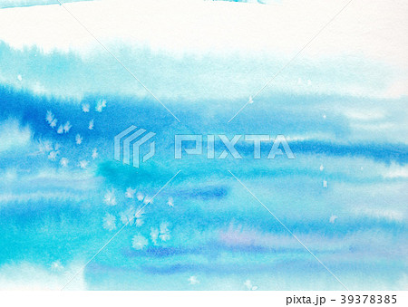水彩 手描き きれい 空 海のイラスト素材