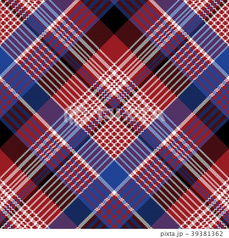 Red blue pixel check seamless pattern 39381362