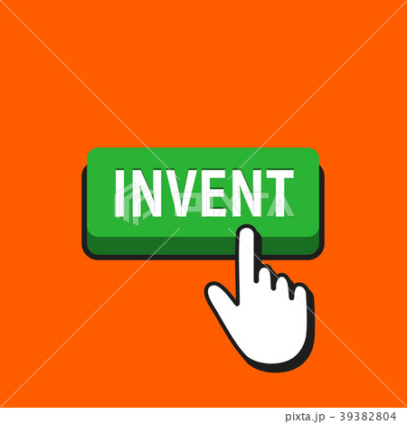 Hand Mouse Cursor Clicks the Invent Button. Hand Mouse Cursor Clicks the Invent Button. 39382804