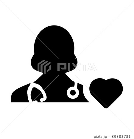 Doctor Icon Vector Female Physician Heart Symbol 39383781