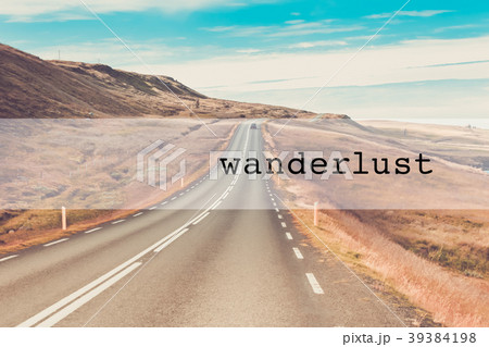 Inspirational typographic quote wanderlust 39384198