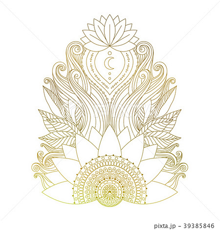 Golden ethnic ornament 39385846