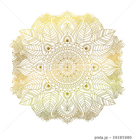 Floral mandala golden 39385980