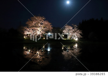 小湊鉄道_飯給駅と桜と月 39386265