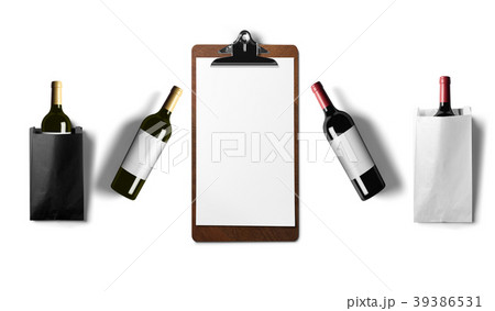 Red wine, White wine, bottles isolated on white ba Red wine, White wine, bottles isolated on white ba 39386531