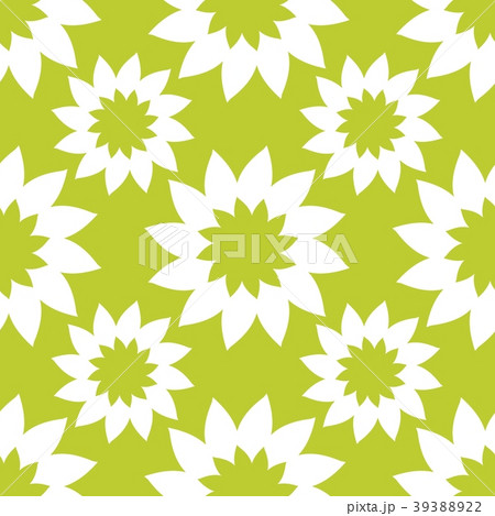 Seamless floral pattern. Repeated green flowers 39388922