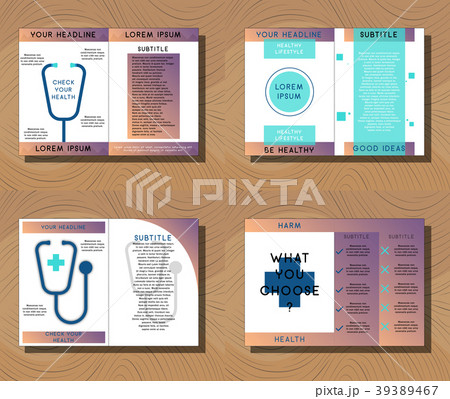 Set of medical brochure cover template, flyer 39389467