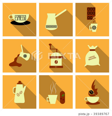 coffee shop illustration design elements vintage 39389767