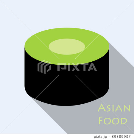 Sushi icon in a flat style with a shadow 39389937