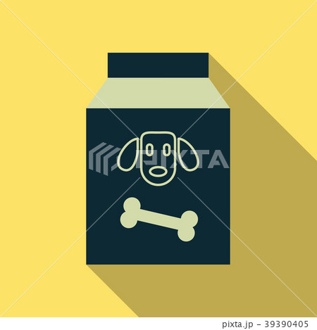 Pet cat and dog food bag sign simple icon on 39390405