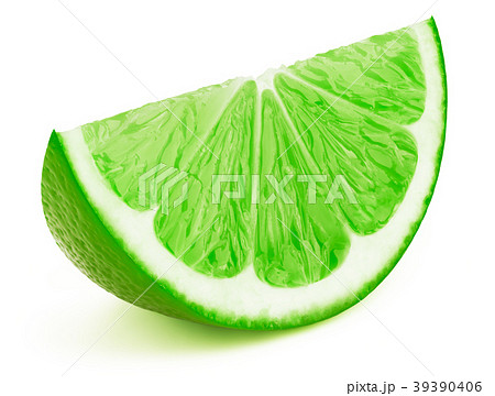Lime fruit slice isolated on white 39390406