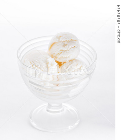 Vanilla ice cream on white background. Scoops of Vanilla ice cream on white background. Scoops of 39392424