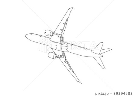 Commercial Plane Outline Flying in the Sky. Vector 39394583