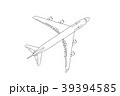 Commercial Plane Outline Flying in the Sky. Vector 39394585