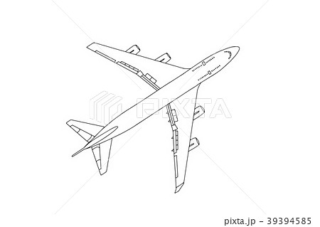 Commercial Plane Outline Flying in the Sky. Vector 39394585