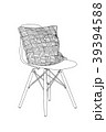 hand drawn interior detail chairs  39394588