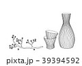 Sake glass, bottle and japan.  39394592