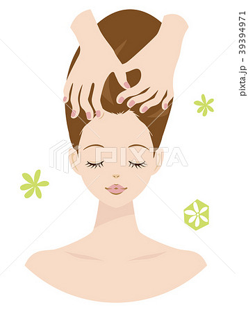 美容 女性 ヘッドスパ 頭皮マッサージのイラスト素材 39394971 Pixta