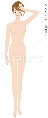 美容 女性 全身 前面 裸 きれいのイラスト素材