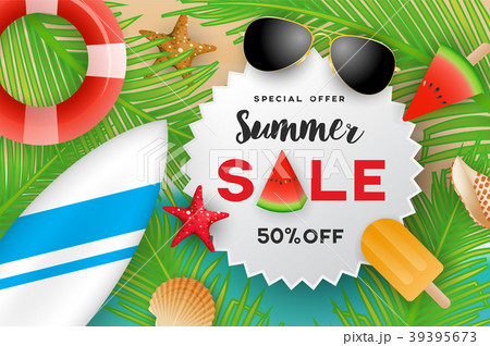 Summer Sale Banner Background Designのイラスト素材 39395673 Pixta