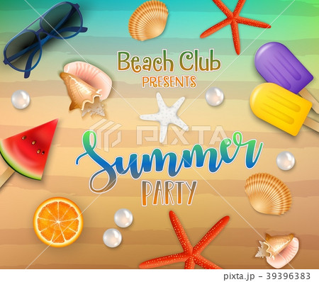 Summer party background. Top view on fresh starfis Summer party background. Top view on fresh starfis 39396383