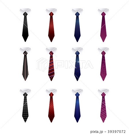 Set of colorful ties isolated on a white backgroun 39397072