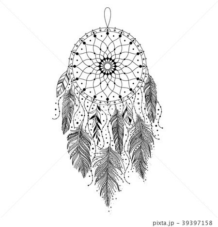 Black and white dreamcatcher Black and white dreamcatcher 39397158