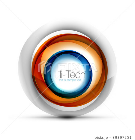 Digital techno sphere web banner, button or icon 39397251