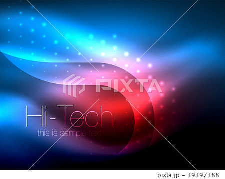 Glittering neon glowin wave, techno modern art 39397388