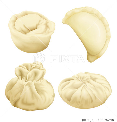 Vector realistic 3d dumplings baozi khinkali 39398240