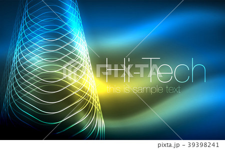 Outline hexagons, glowing geometric shapes 39398241