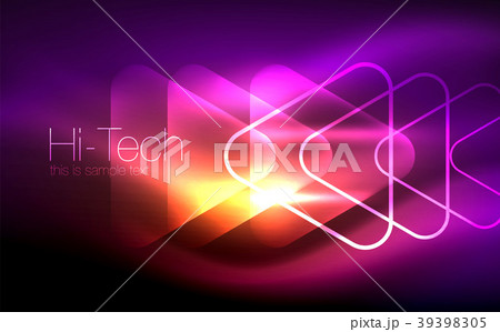 Glowing vector triangle geometric shapes in dark 39398305