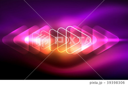 Glowing vector triangle geometric shapes in dark 39398306