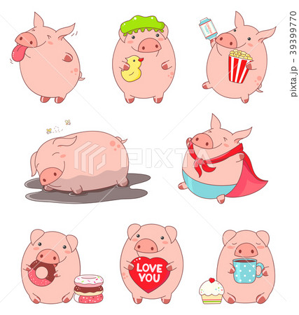 Collection of cute pigs 39399770