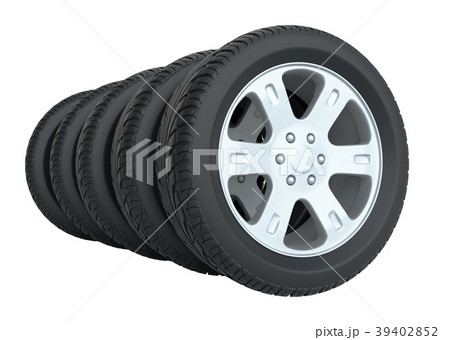 Car tires in row, isolated Car tires in row, isolated 39402852
