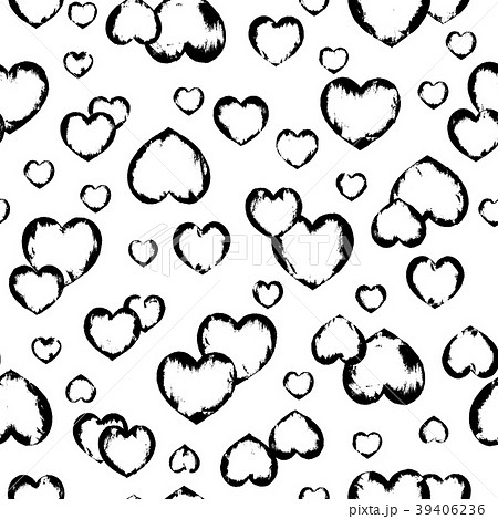 崩れたハートのパターン のイラスト素材