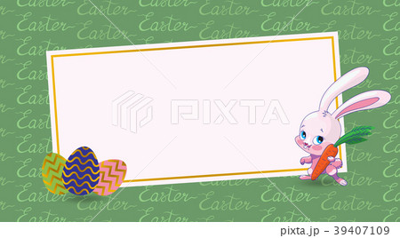 Easter greeting card - rabbit with carrot Easter greeting card - rabbit with carrot 39407109