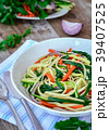 Pasta Linguine With Rochet, Zucchini and Carrots.  39407525