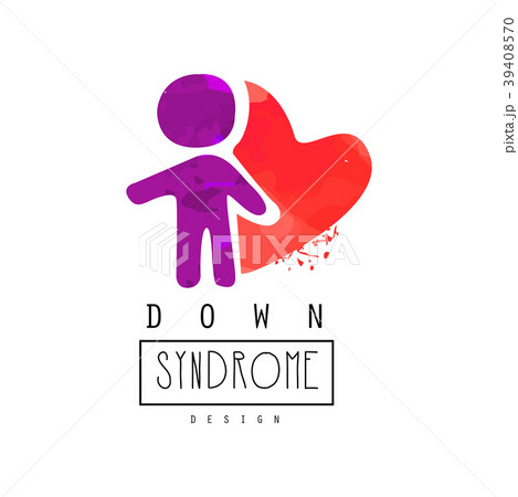 Creative vector logo with purple human and red 39408570