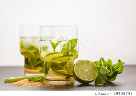 Brazilian traditional caipirinha with lime, sugar Brazilian traditional caipirinha with lime, sugar 39408743