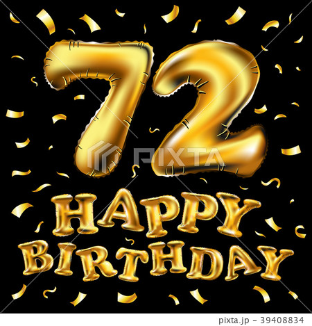 vector happy birthday 72 celebration gold balloons 39408834