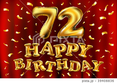 vector happy birthday 72 celebration gold balloons 39408836