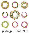 Wreath with flowers. Vector set. Cute Floral 39408930